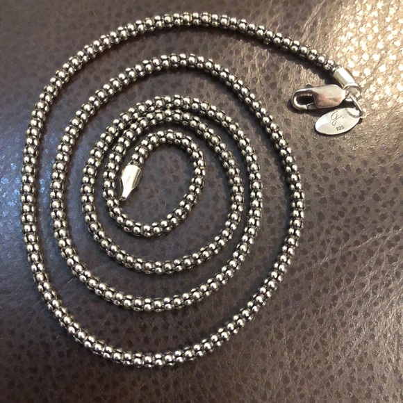 SAMUEL B Oxidized Silver Necklace Popcorn Chain 24 inches 3mm - Picture 10 of 15